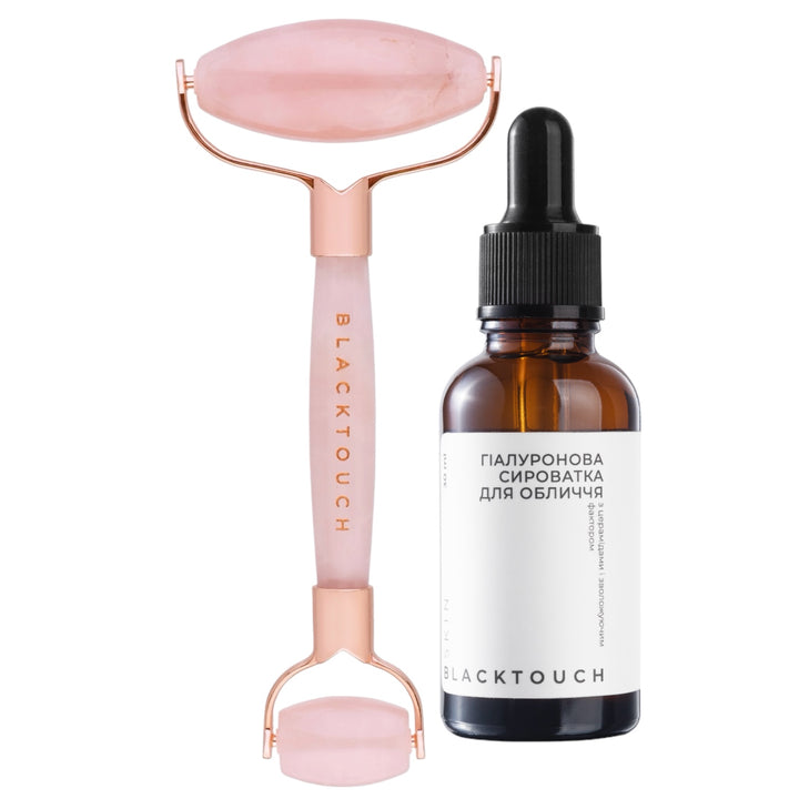 Комплект "Quartz roller & hyaluronic serum" - BLACKTOUCHUKRAINE