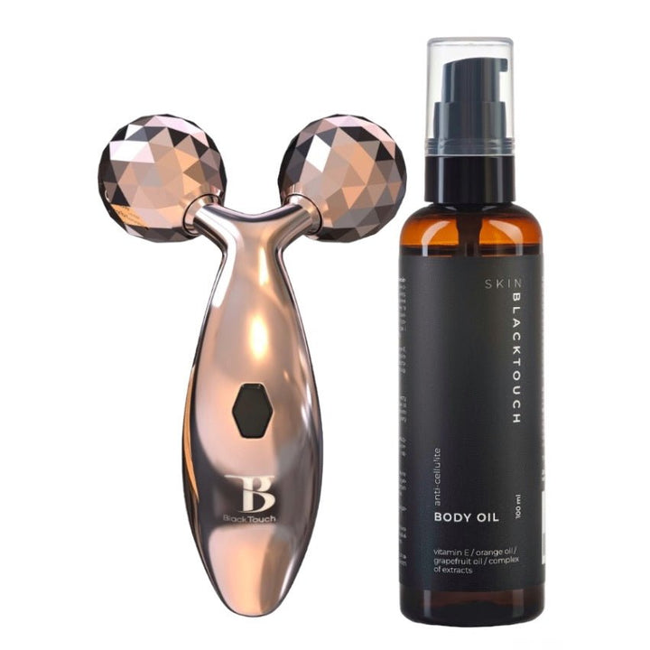 Комплект "3D roller & body massage oil" - BLACKTOUCH