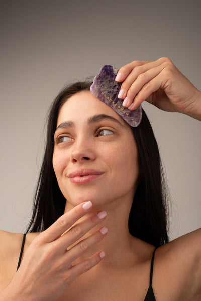 Комплект "Amethyst gua sha & roller" - BLACKTOUCH