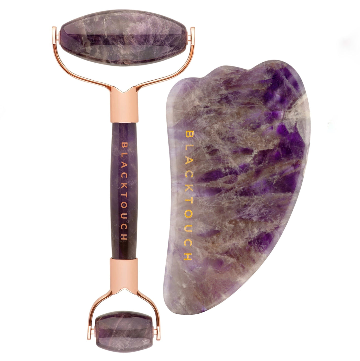 Комплект "Amethyst gua sha & roller" - BLACKTOUCH