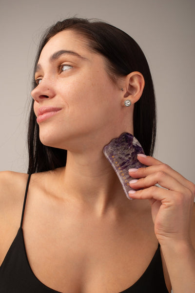 Комплект "Amethyst gua sha & roller" - BLACKTOUCH