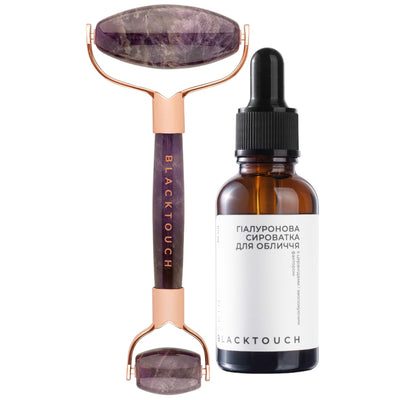 Комплект "Amethyst roller & hyaluronic serum" - BLACKTOUCH