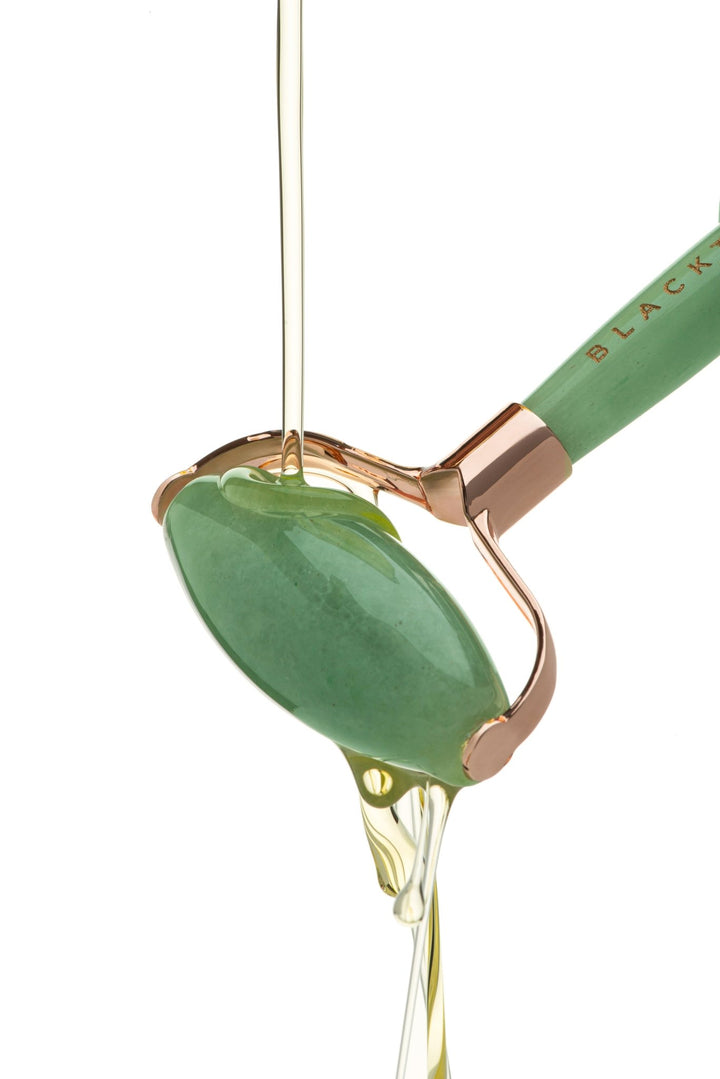 Комплект "Aventurine gua sha & roller" - BLACKTOUCH