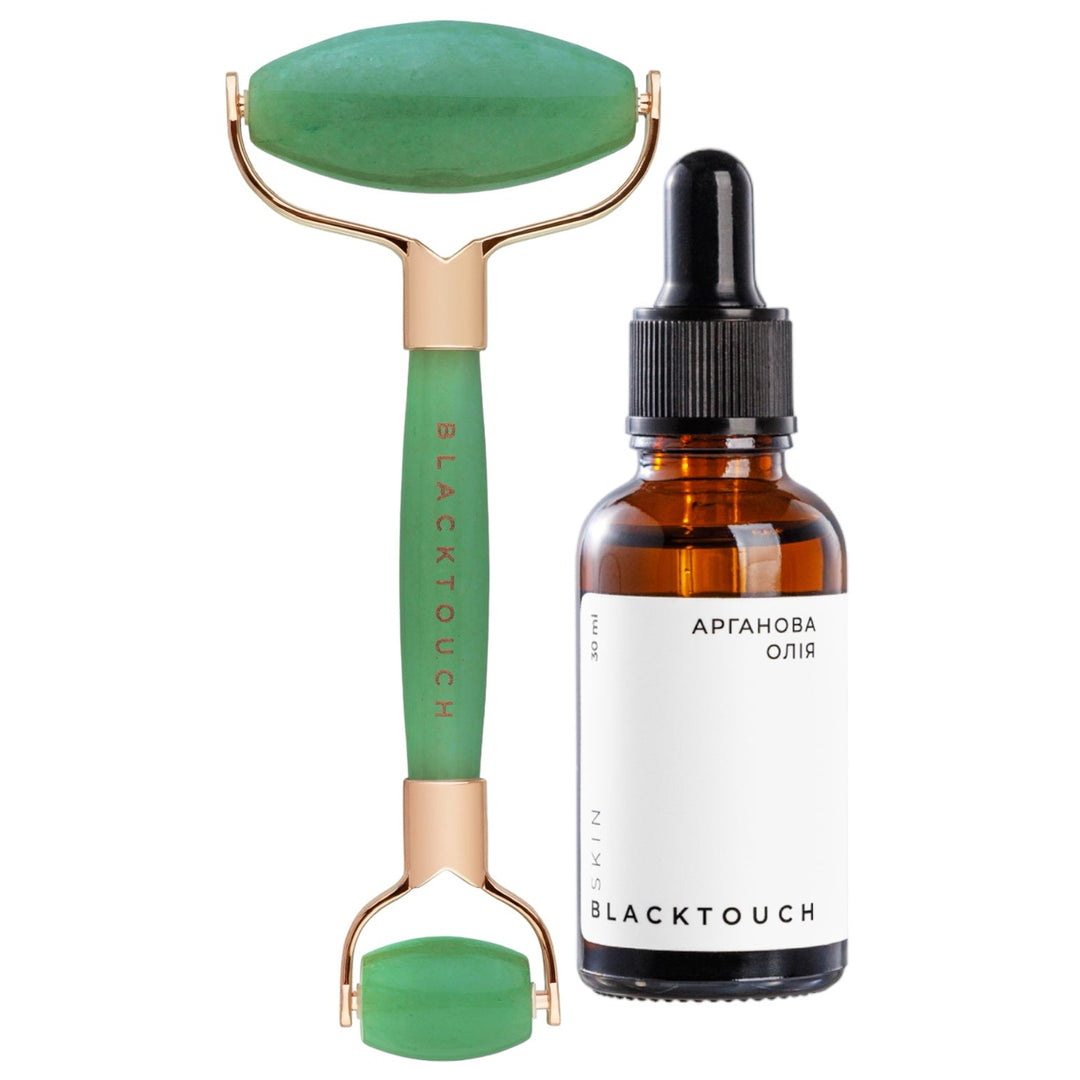 Комплект "Aventurine roller & cosmetic oil" - BLACKTOUCH