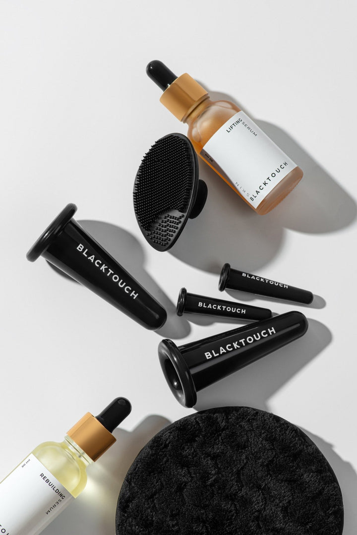 Комплект "Cosmetic oil & vacuum face cups" - BLACKTOUCH