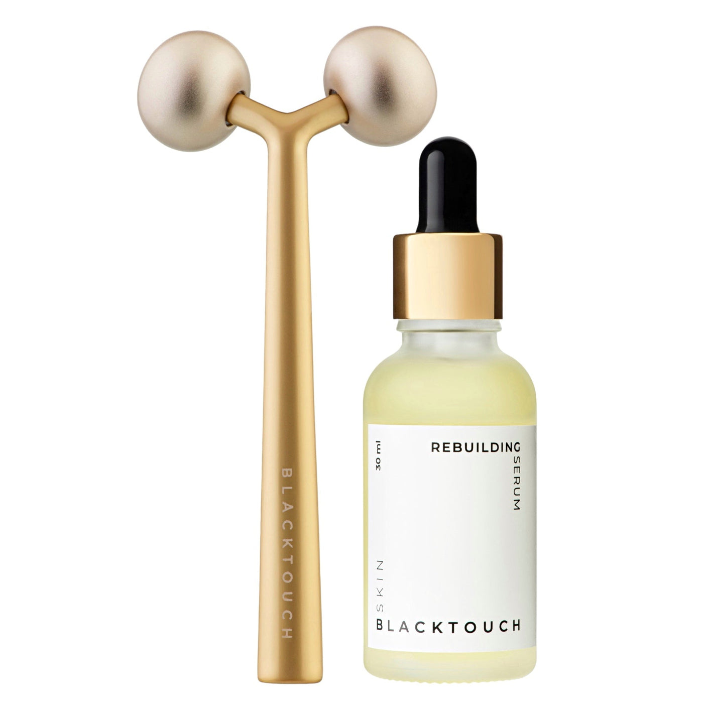 Комплект "Golden brass roller & retinol serum" - BLACKTOUCH