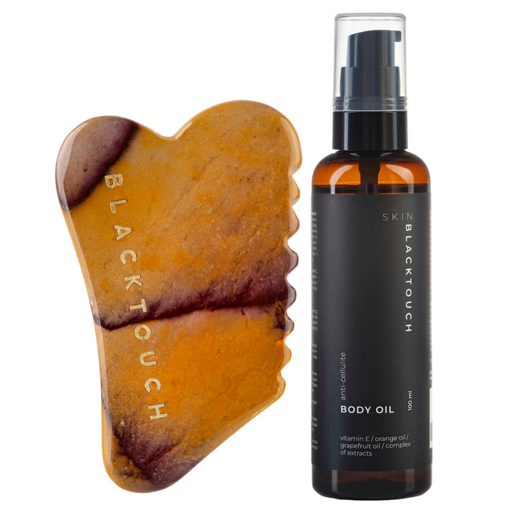 Комплект "Mucaita gua sha & anticellulite oil" - BLACKTOUCH