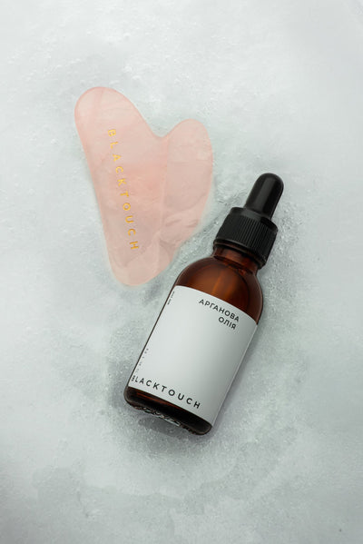 Комплект "Rose quartz gua sha & cosmetic oil" - BLACKTOUCH