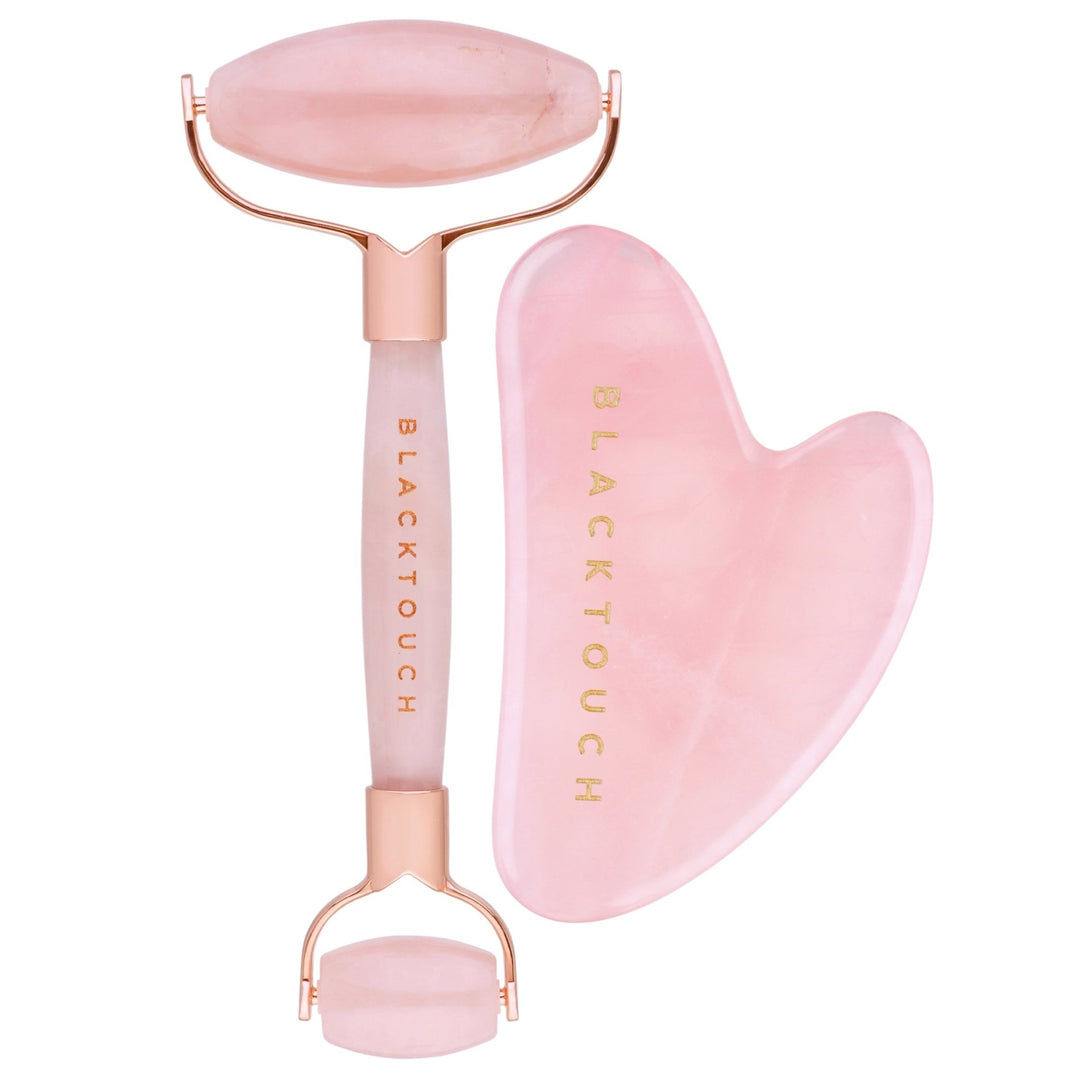 Комплект "Rose quartz gua sha & roller" - BLACKTOUCH