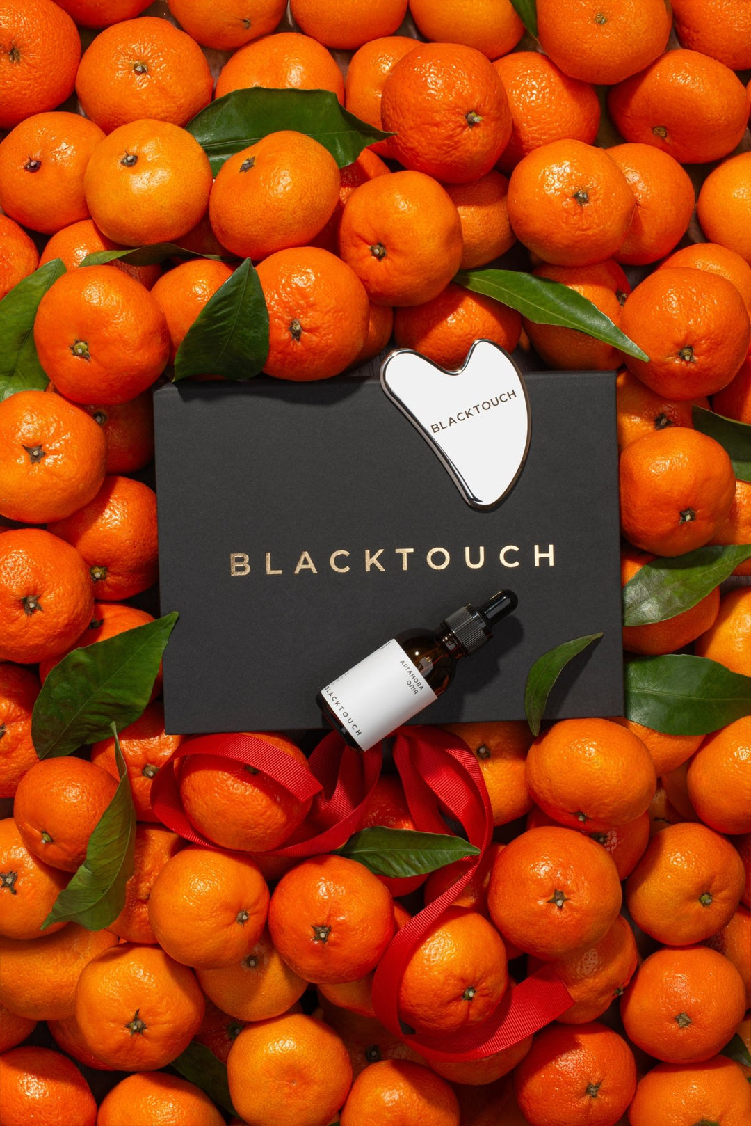 Комплект "Steel gua sha & cosmetic oil" - BLACKTOUCH