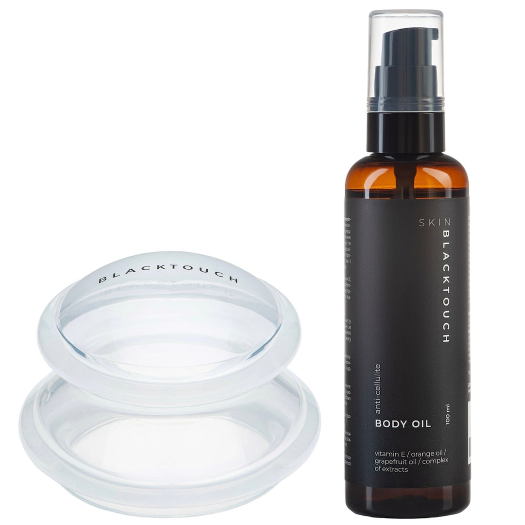Комплект "Vacuum cup & Anti - cellulite oil" - BLACKTOUCH
