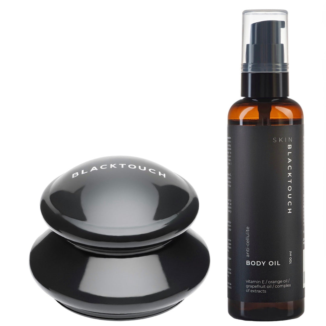 Комплект "Vacuum cup & Anti - cellulite oil" - BLACKTOUCH