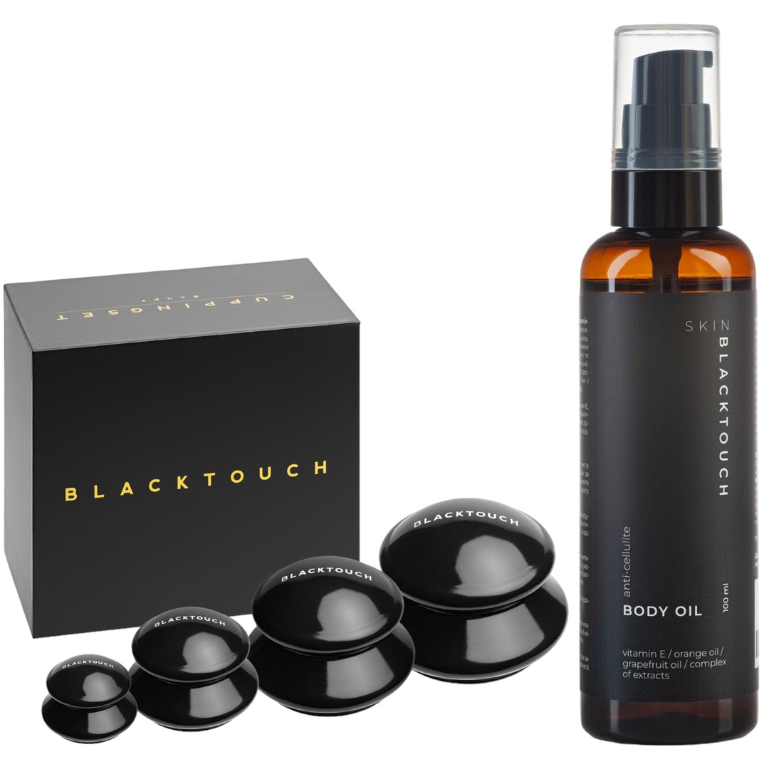 Комплект "Vacuum cups & anti - cellulite oil" - BLACKTOUCH