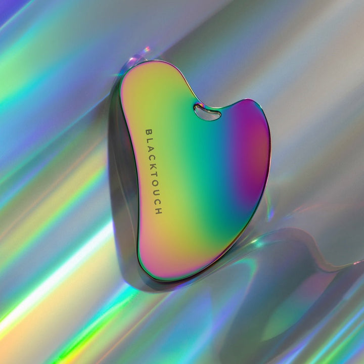 Металевий шкребок "Rainbow" для гуа-ша масажу обличчя (без отвору) - BLACKTOUCHUKRAINE