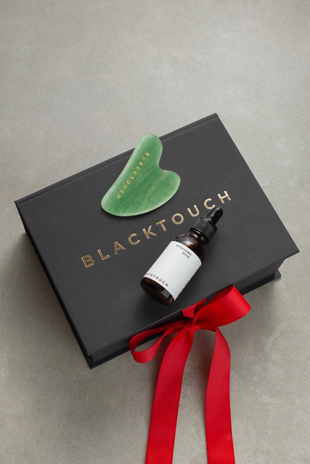 Подарунковий набір "Argan oil & Aventurine gua sha Set" - BLACKTOUCH