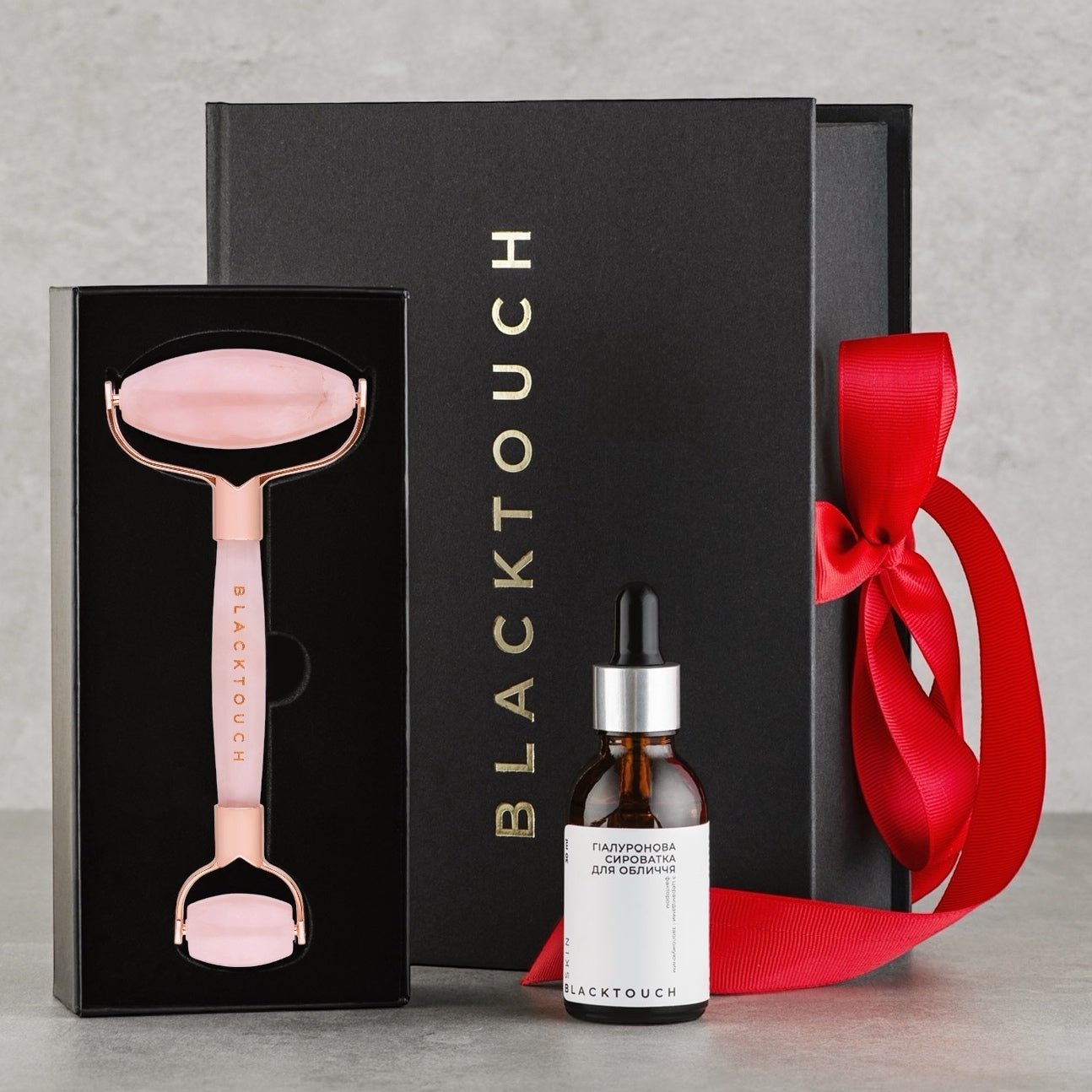 Подарунковий набір "Quartz roller & Hyaluronic Serum Set" - BLACKTOUCH