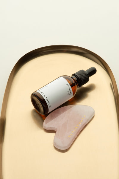 Подарунковий набір "Rose quartz gua sha & cosmetic oil" - BLACKTOUCH