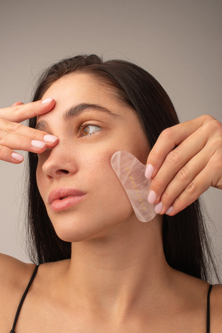 Шкребок для гуа - ша з рожевого кварцу «Серце» - BLACKTOUCH