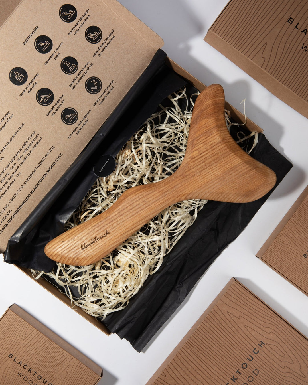 Дерев’яний шкребок Body Axe для гуа-ша масажу тіла - BLACKTOUCH