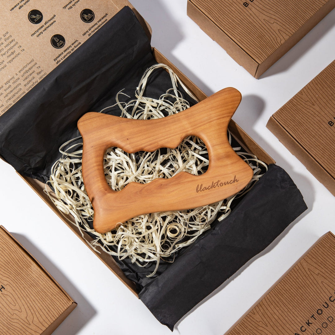 Дерев’яний шкребок BODY BLADE для гуа-ша масажу тіла - BLACKTOUCH