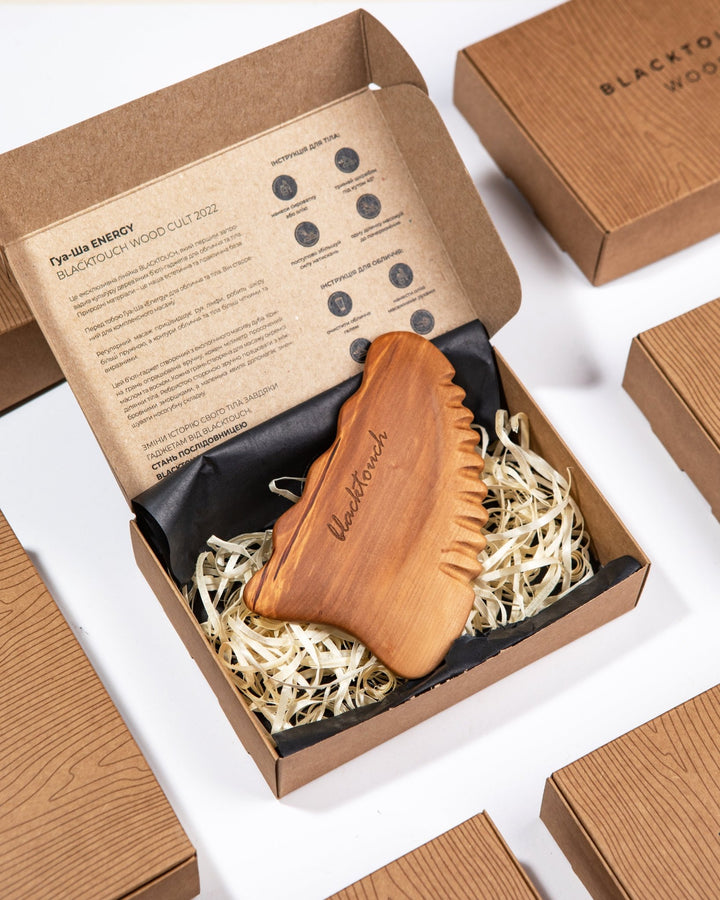 Дерев'яний шкребок для тіла та обличчя гуа-ша Energy - BLACKTOUCH