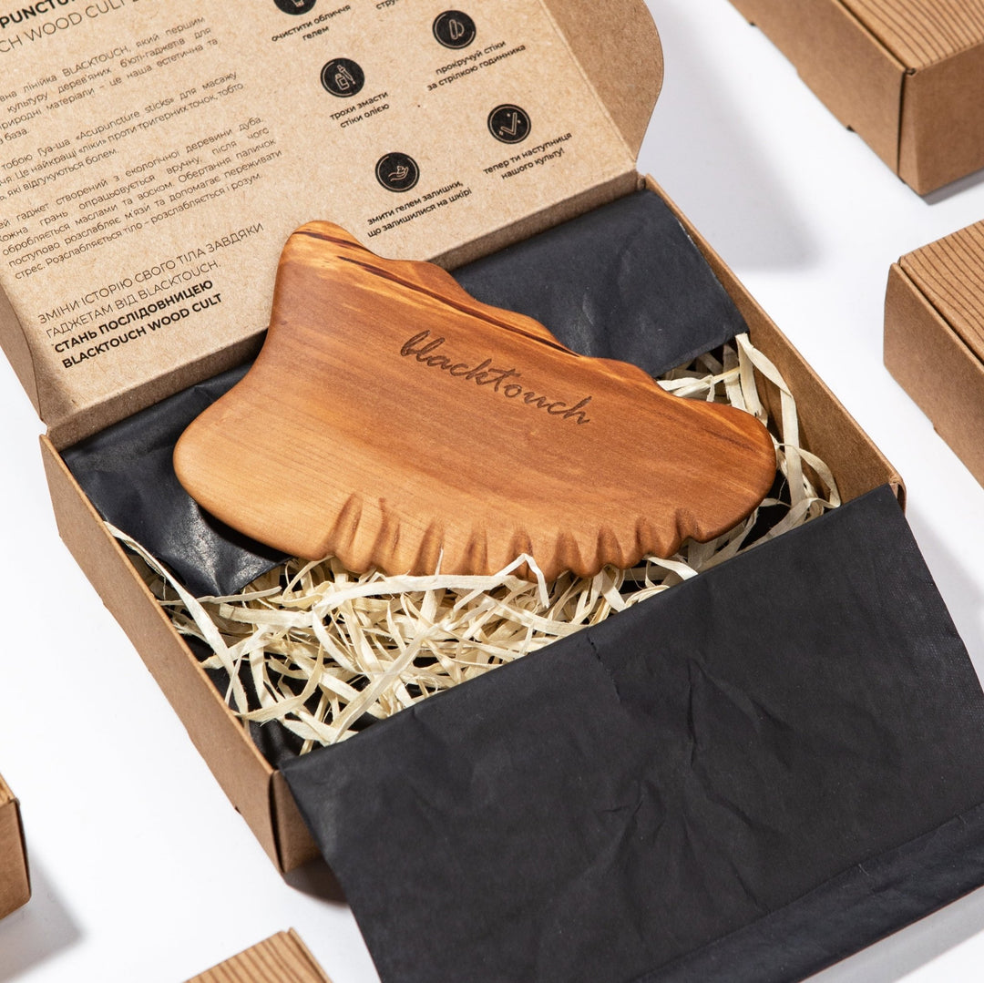 Дерев'яний шкребок для тіла та обличчя гуа-ша Energy - BLACKTOUCH