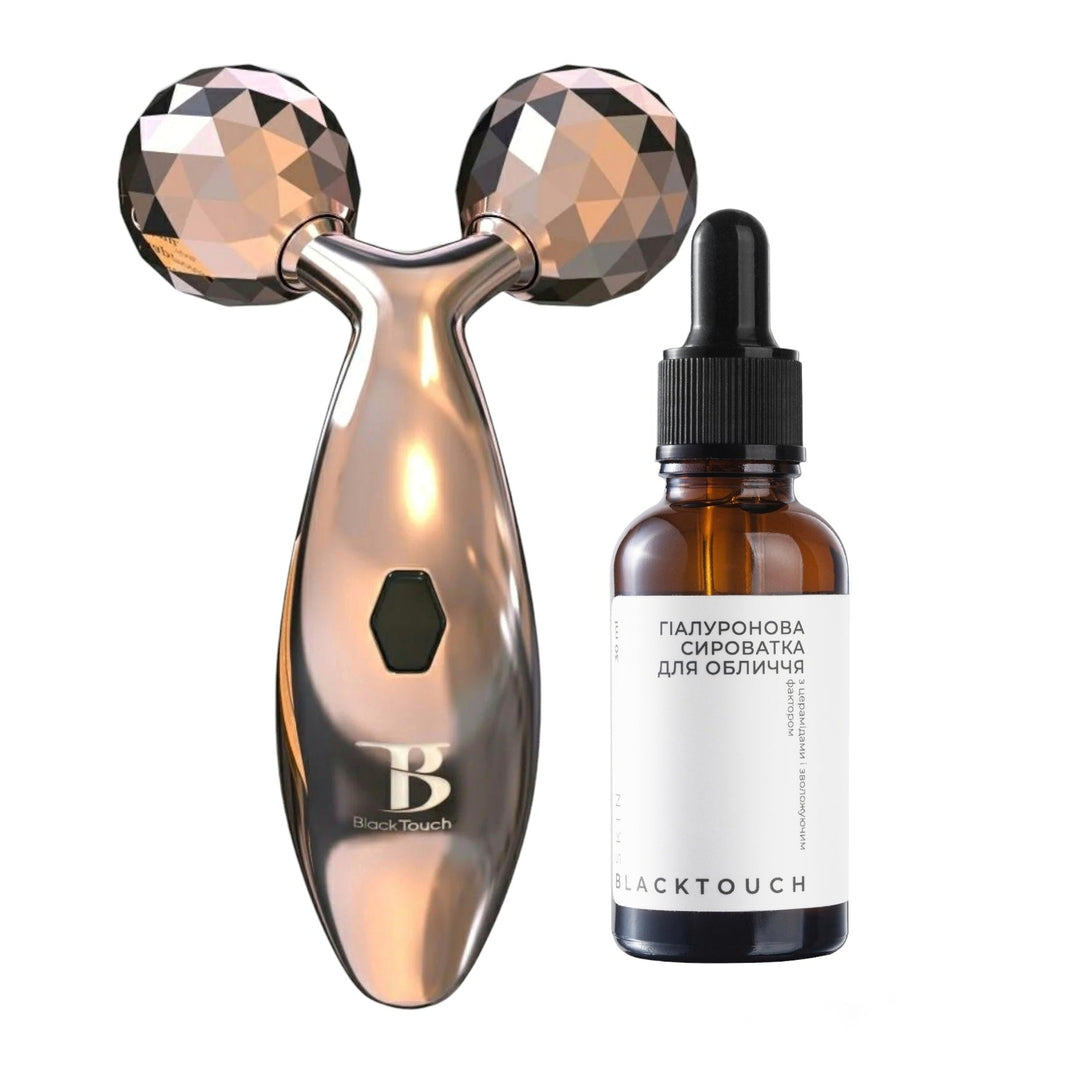 Комплект "3D roller & hyaluronic serum" - BLACKTOUCH