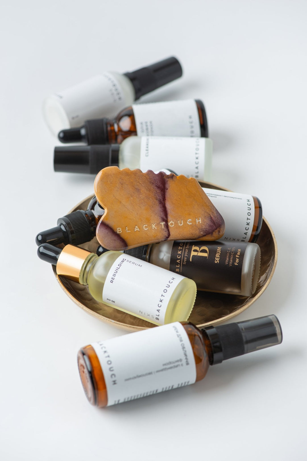 Комплект "Mucaita gua sha & anti-cellulite oil" - BLACKTOUCH