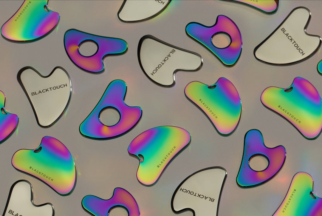 Комплект "Rainbow gua sha & cosmetic oil" - BLACKTOUCH