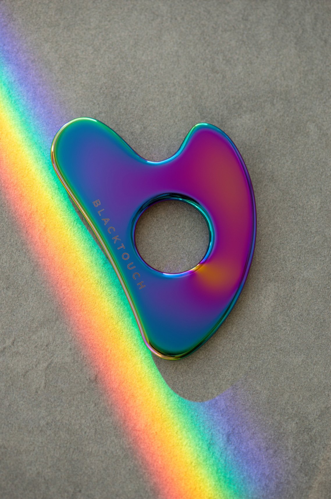 Комплект "Rainbow gua sha with hole & cosmetic oil" - BLACKTOUCH