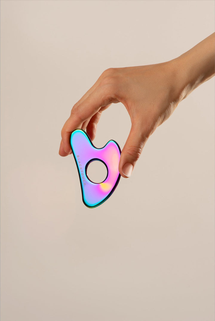 Комплект "Rainbow gua sha with hole & cosmetic oil" - BLACKTOUCH