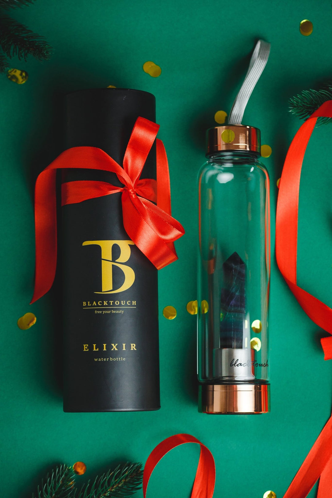 Пляшка для води Elixir з кристалом флюориту - BLACKTOUCH