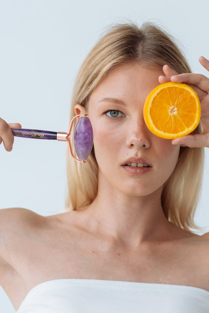 Подарунковий набір "Amethyst roller & Hyaluronic serum" - BLACKTOUCH