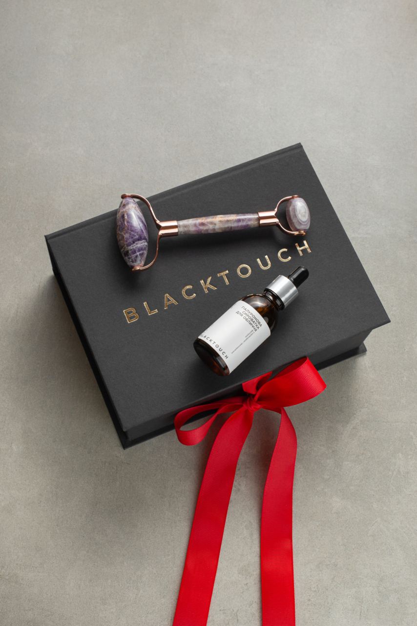 Подарунковий набір "Amethyst roller & Hyaluronic serum" - BLACKTOUCH