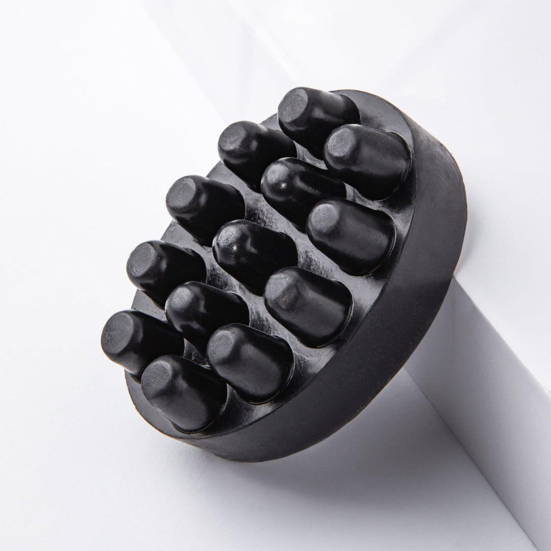 Твердий скраб для тіла medium - Масажне антицелюлітне мило - Бамбукове вугілля з маком - BLACKTOUCH